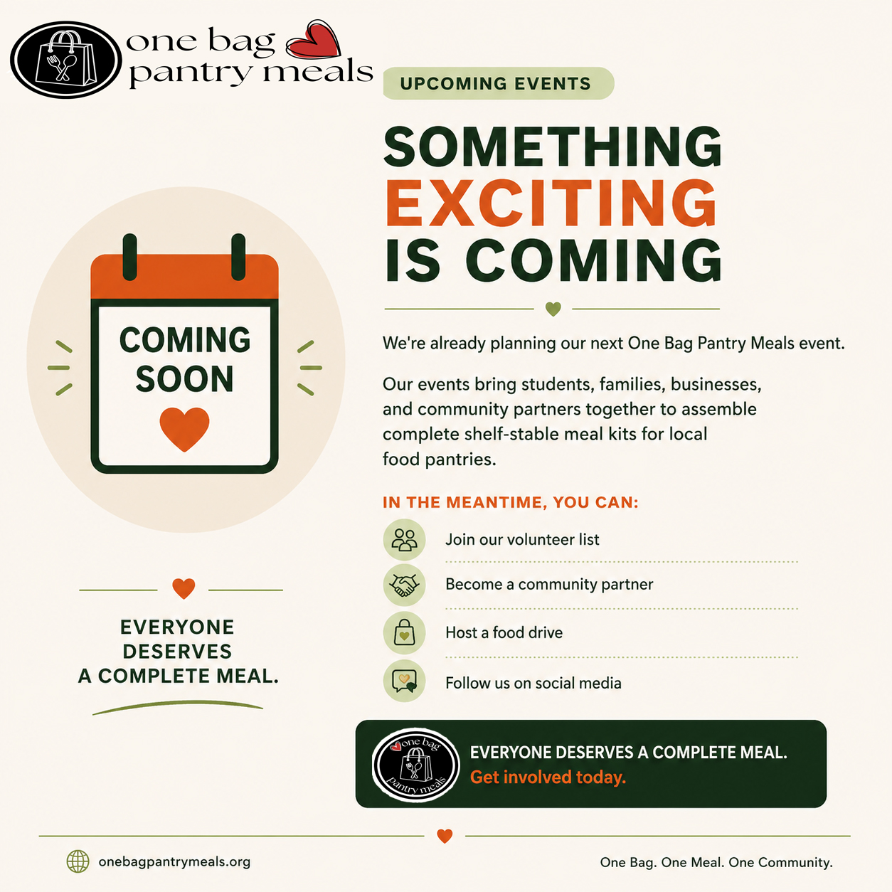 Next event coming soon